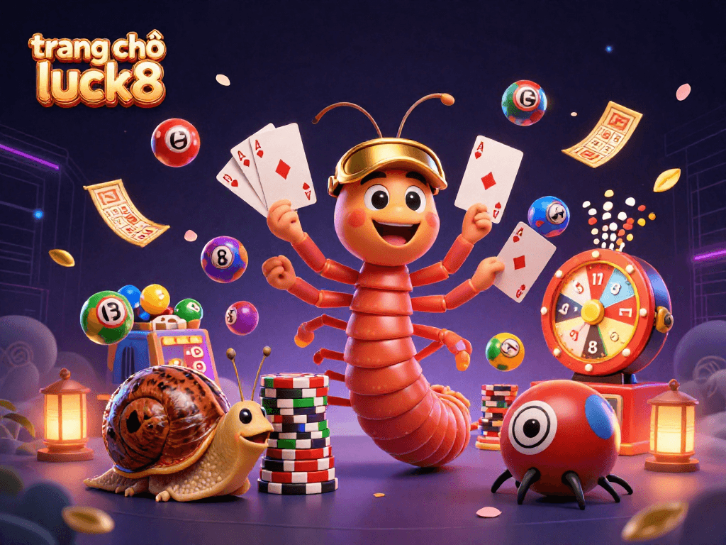 Spin to win at trang chủ luck8 with dynamic casino characters and vibrant game elements filling the scene.