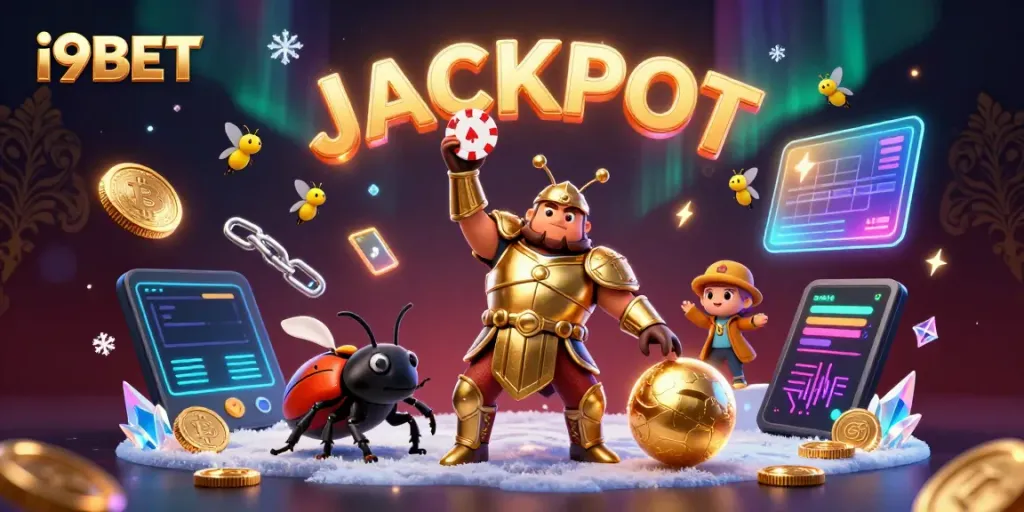 Win big at i9BET with heroic beetles celebrating jackpots in a vibrant 3D digital casino!