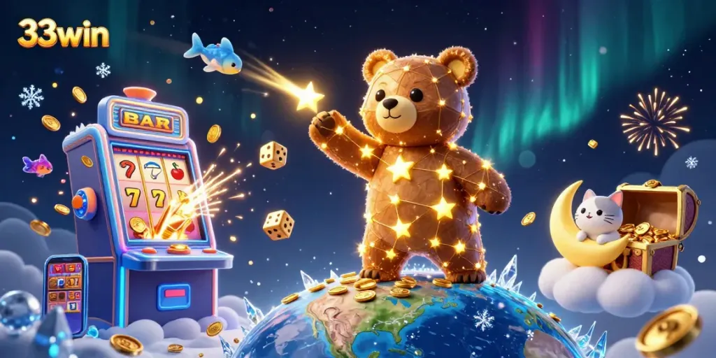 Experience the thrill of 33win's exciting slots bursting with coins and vibrant gaming action.
