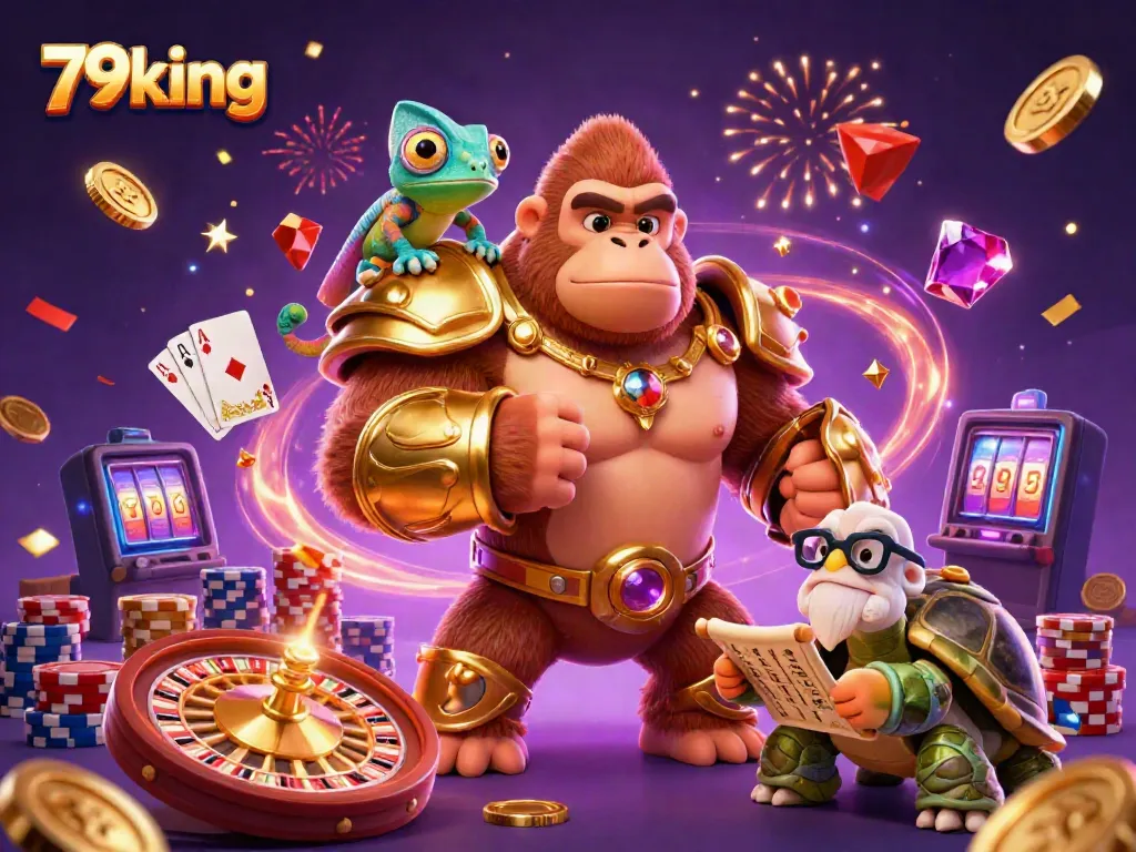 Experience thrilling gaming with 79king, featuring dynamic characters and vibrant casino elements.