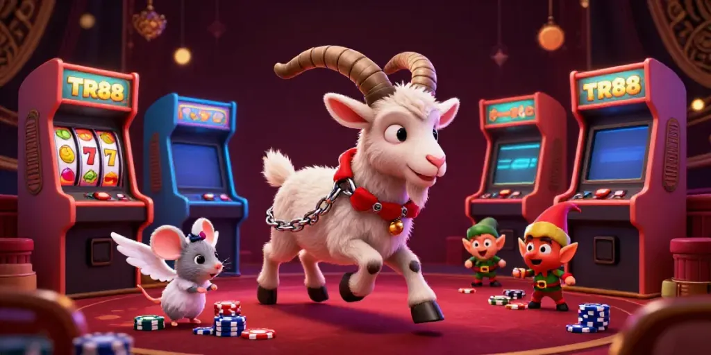 Participate in exciting games at TR88 casino, featuring Krampus and colorful slot machines.
