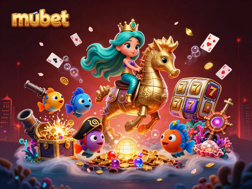 Engaging scene with mubet gambling elements, featuring a mermaid princess and her underwater adventure.