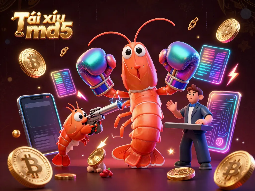 Experience Tài xỉu md5 with a vibrant 3D scene showcasing gambling elements and characters