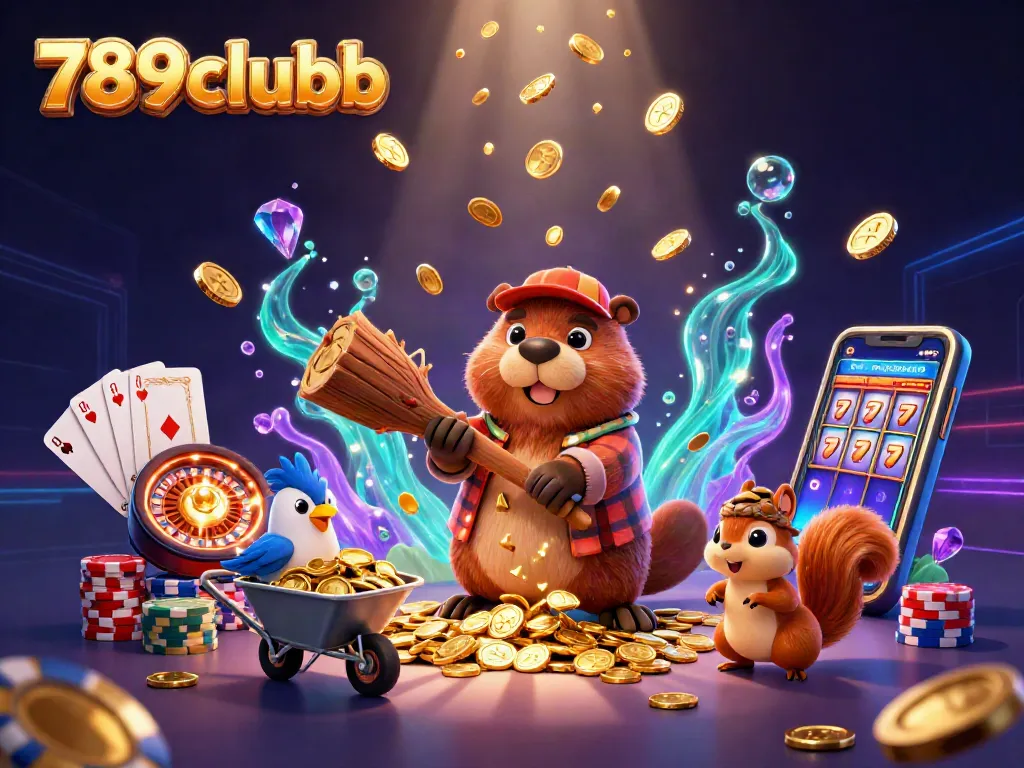 Experience 789clubb's vibrant gaming atmosphere with golden coins cascading everywhere.