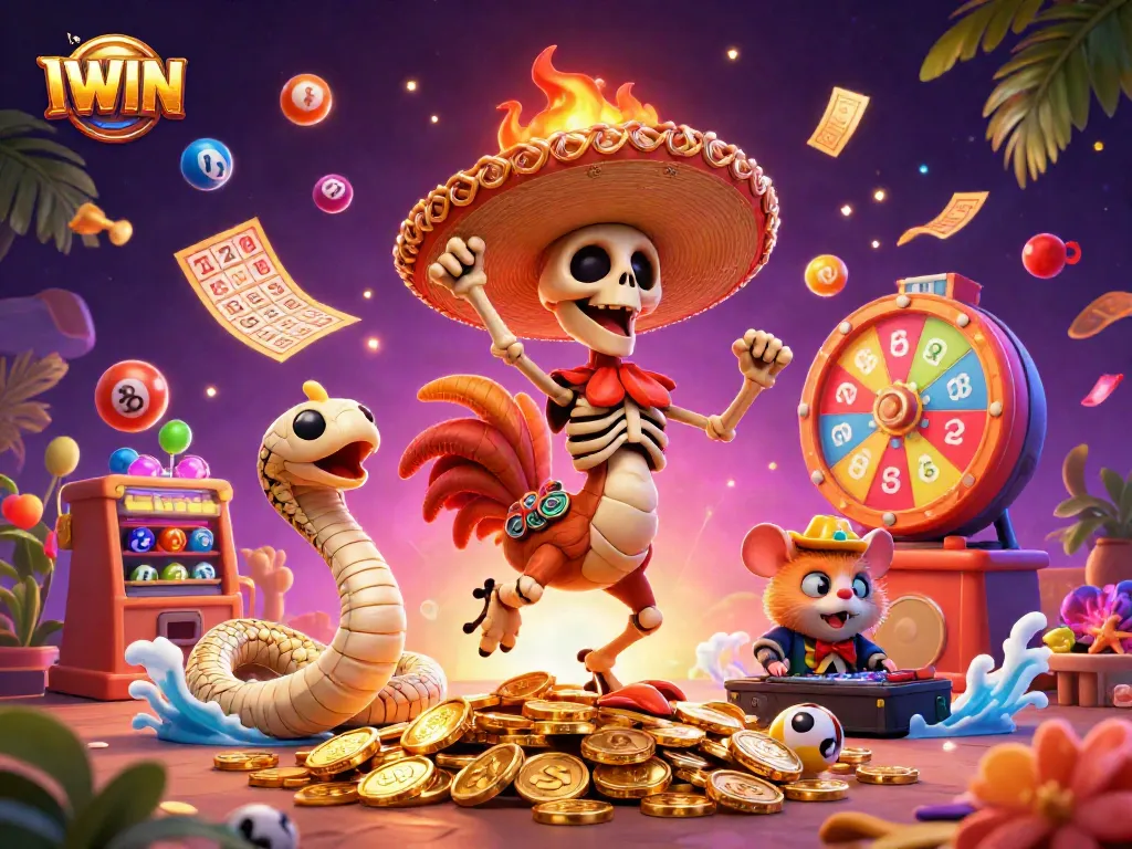 IWIN draws in players with an exciting casino-themed celebration featuring vibrant lottery elements.