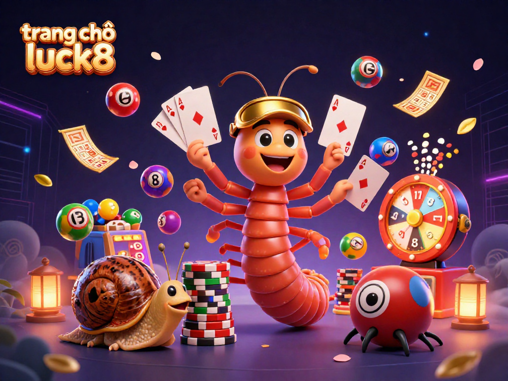 Spin to win at trang chủ luck8 with dynamic casino characters and vibrant game elements filling the scene.