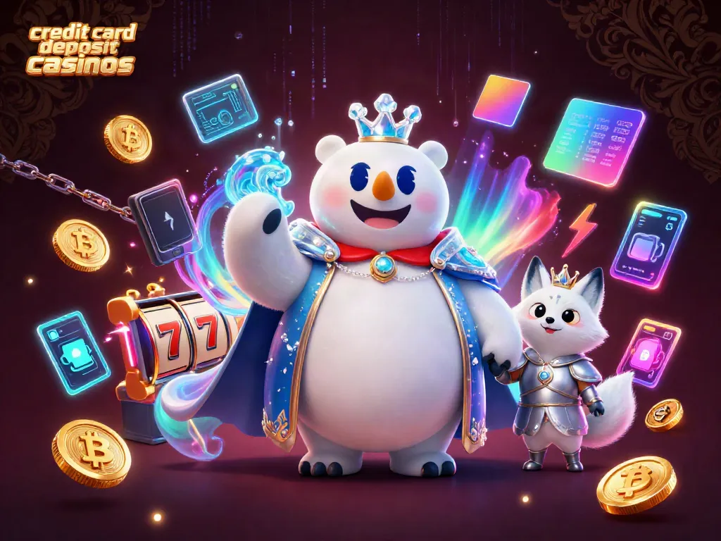 Engage in thrilling action at credit card deposit casinos with a vibrant ice king and snow fox.